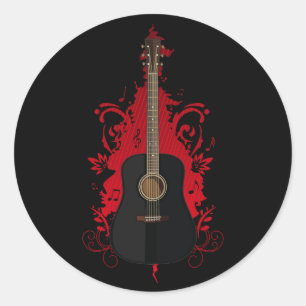 Rad Guitar  Classic Round Sticker