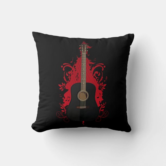 Rad Guitar  Throw Pillow (Front)