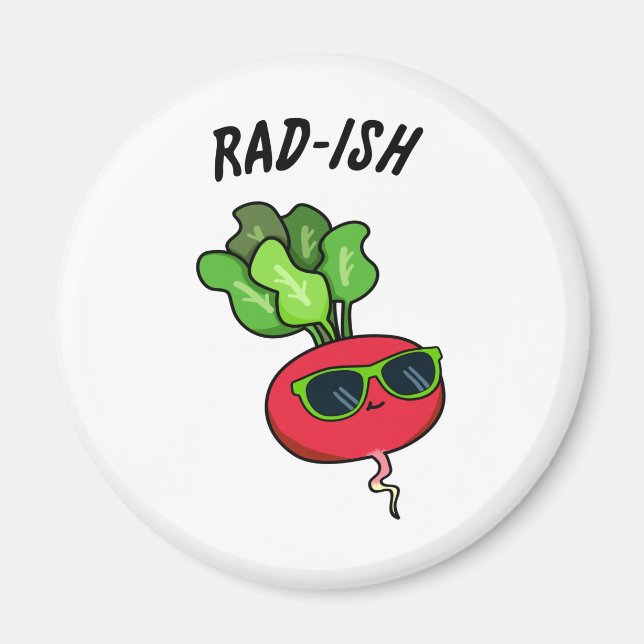 Rad-ish Funny Vegetable Radish Pun  Magnet (Front)