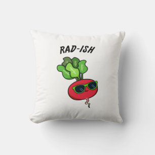 Rad-ish Funny Vegetable Radish Pun  Throw Pillow