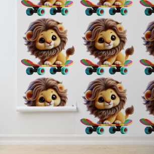 Rad Lion on a Roll Wallpaper