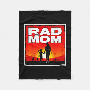 Rad mom mother and daughter soccer mom sunset girl fleece blanket