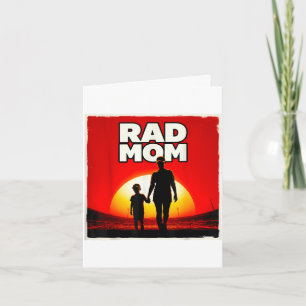 Rad mom mother and son soccer mom sunset  card