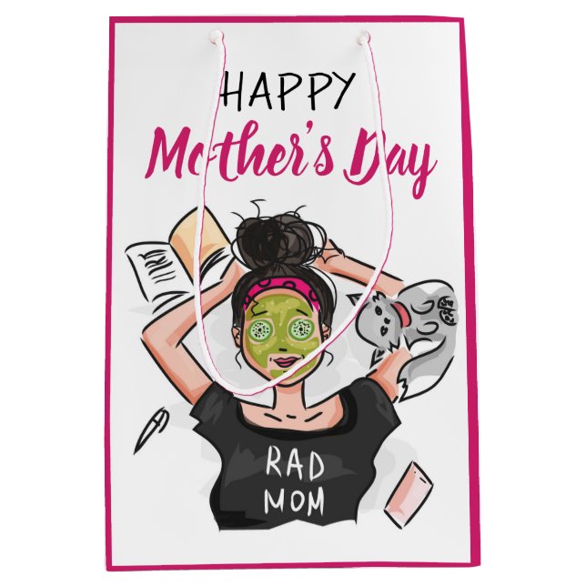 Rad Mom's Relaxing Mother's Day Off Medium Gift Bag (Front)