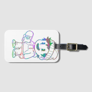 Rad Orange: Skater Boy Retro Luggage Tag
