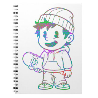 Rad Orange: Skater Boy Retro Notebook