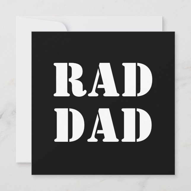 Rad Papa noir & blanc typographie moderne carte co (Devant)