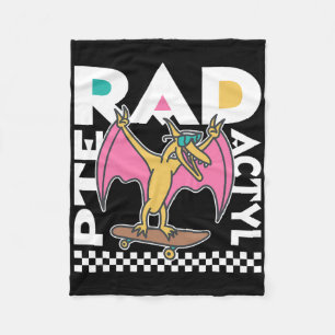 Rad Pterodactyl Skateboarding Fleece Blanket