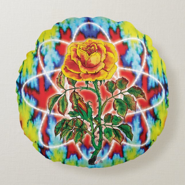 Rad Rad Rad Rose Coussin rond (Devant)