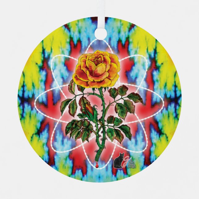 Rad Rad Rose  Metal Ornament (Front)