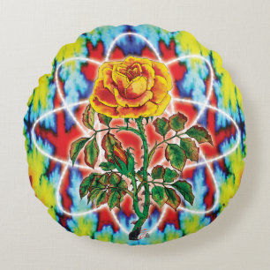 Rad Rad Rose Round Pillow