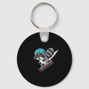 Rad Rocket Raccoon Skateboarding Star Keychain