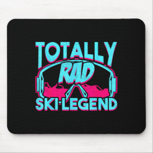 Rad ski legend retro vintage 80s 90s skiing outfit mouse pad