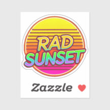 Rad Sunset Retro Sticker