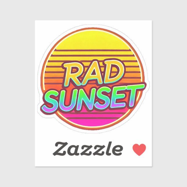 Rad Sunset Retro Sticker (Sheet)