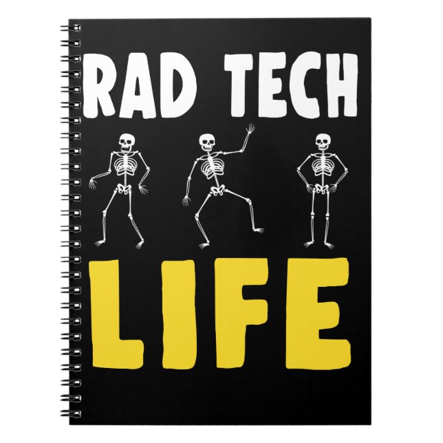 Rad Tech Humour Skeletons Xray Radiology Notebook (Front)