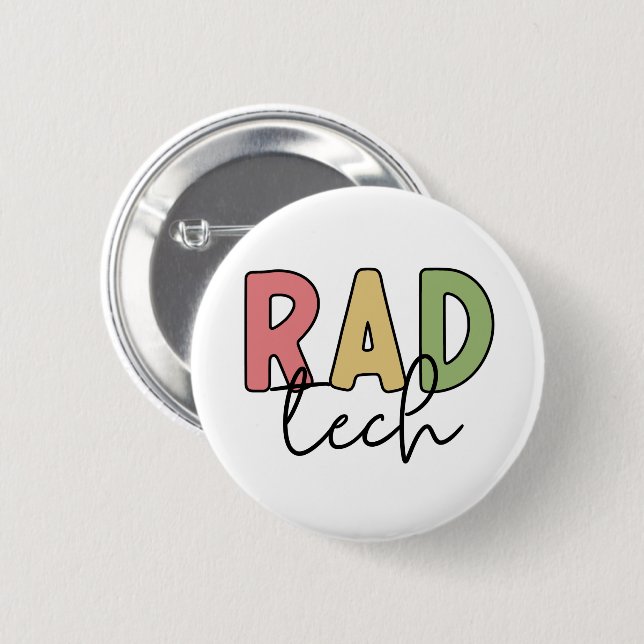 Rad Tech Radiologic Technologist Radiology 2 Inch Round Button (Front & Back)