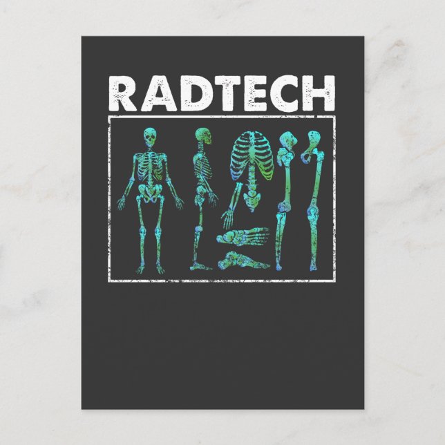 Rad Tech Skeleton Xray Bones Radiology Technician Postcard (Front)