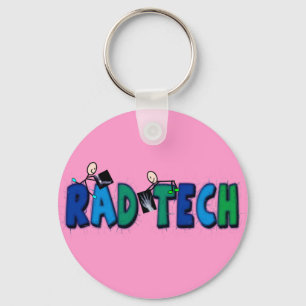 Rad Tech With Stick People and Xrays Design Keychain