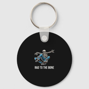 Rad To The Bone - Skateboarding Skeleton - Keychain