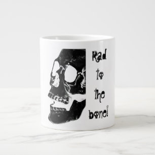 "Rad to the bone!" with human skull Large Coffee Mug