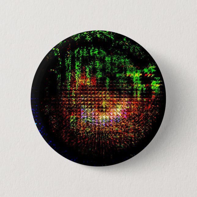 radar kaleidoscope pattern 2 inch round button (Front)