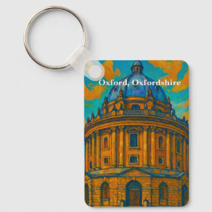 Radcliffe Camera in Oxford Gouache Painting Keychain