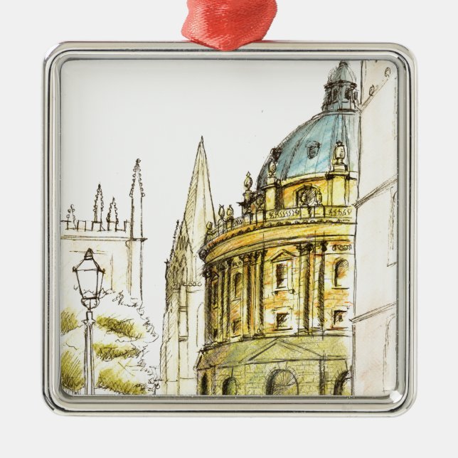 Radcliffe Camera original drawing Metal Ornament (Front)