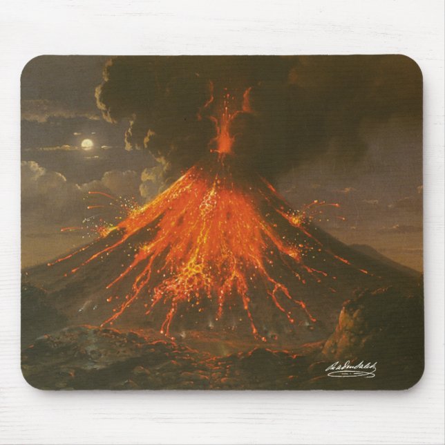Raden Saleh® Muismat "Mount Merapi on Java" Mouse Pad (Front)