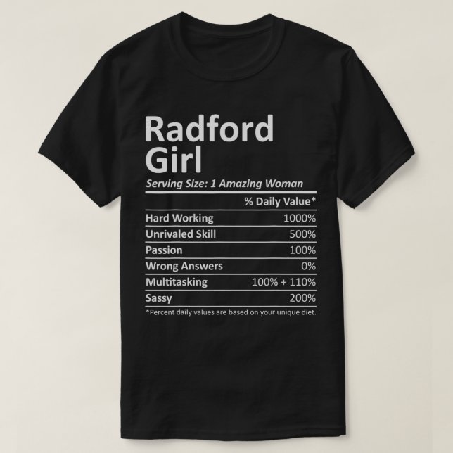 RADFORD GIRL VA VIRGINIA Funny City Home Roots USA T-Shirt (Design Front)