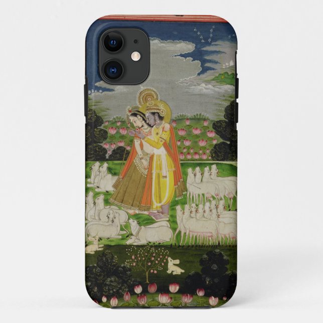 Radha and Krishna embrace in an idealised landscap Case-Mate iPhone Case (Back)