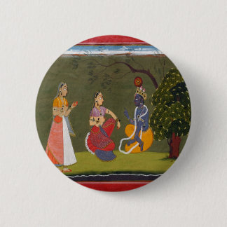 Radha and Krishna in Discussion 2 Inch Round Button