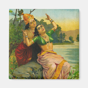 Radha Bilas by Raja Ravi Varma Magnet