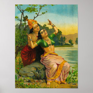 Radha Bilas by Raja Ravi Varma Poster