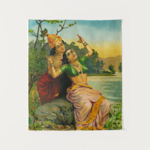Radha Bilas by Raja Ravi Varma Tapestry