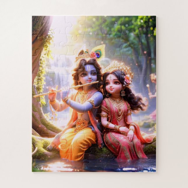 Radha Krishana Zig saw Puzzles (Vertical)