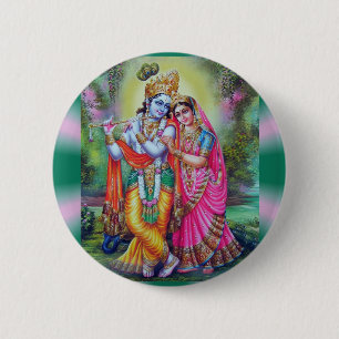 Radha Krishna 2 Inch Round Button