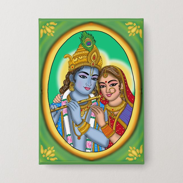 Radha Krishna Button (Front)