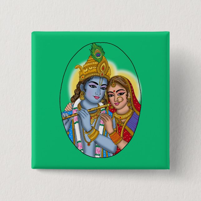 Radha Krishna Button (Front)