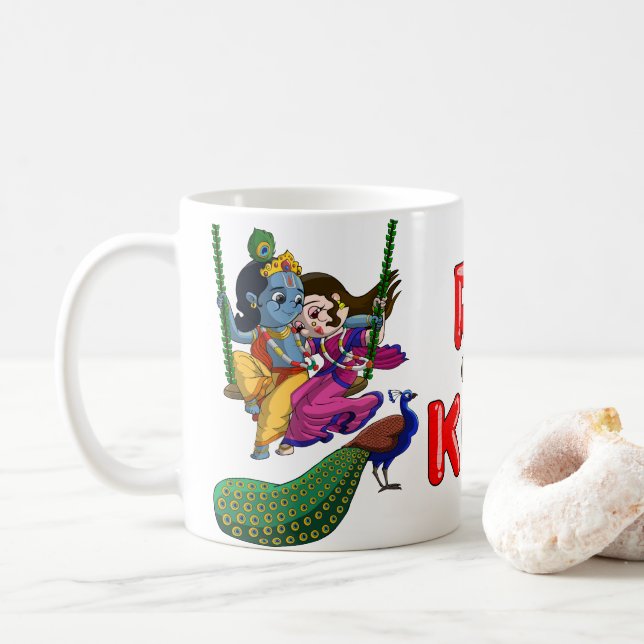 Radha Krishna Coffee Mug (With Donut)