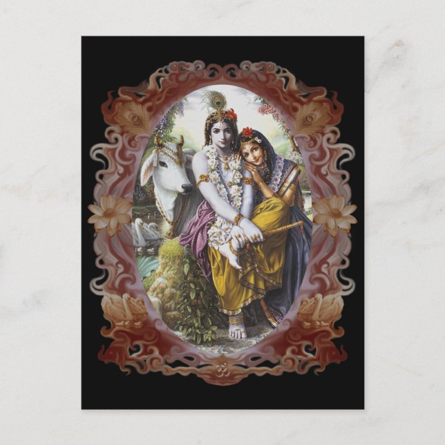 Radha Krishna Divine Couple Cartes postales (Devant)