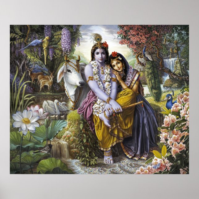 Radha & Krishna -The Divine All-Attractive Couple Poster (Front)