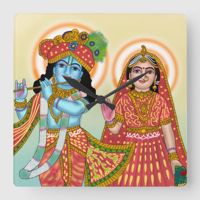 Radha Krishna Wall Clock (Front)