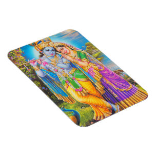 Radha Krishna with Flute Hare Krishna Magnet
