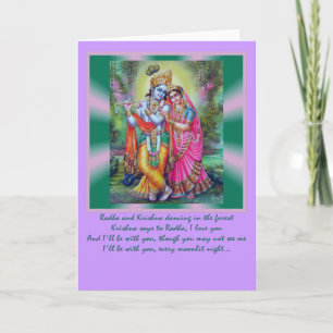 Radha Krishna words Card