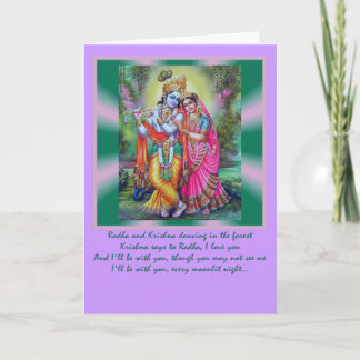Radha Krishna words Card
