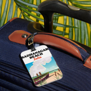 Radhanagar Beach India travel poster Luggage Tag