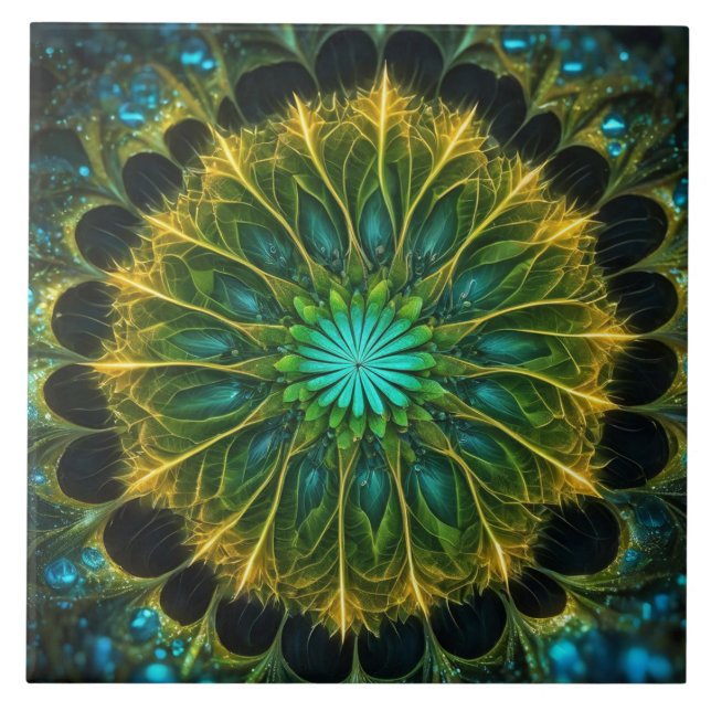 Radial Foliage Abstract Tile (Front)