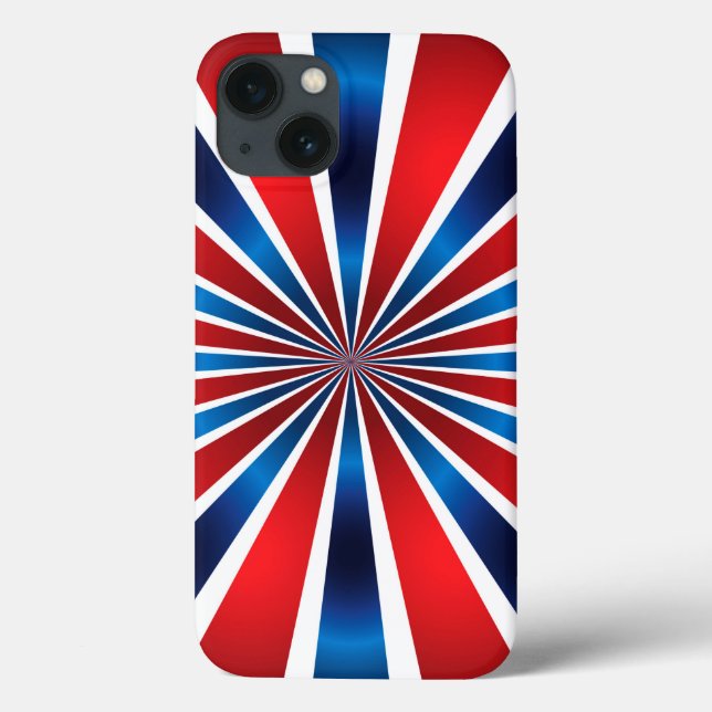 Radial Pattern Red White Blue Case-Mate iPhone Case (Back)