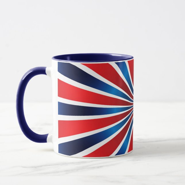Radial Pattern Red White Blue Mug (Left)